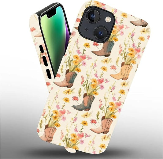 Case for iPhone 14 Plus,Western Cowgirl for Woman Men Full Body Protective Cover Shockproof 2 in 1 Silicone + Hard PC Case for iPhone 14 Plus