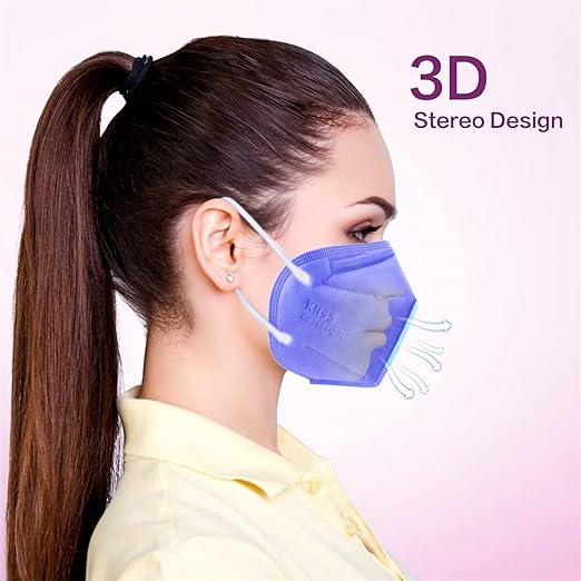 KN95 Face Masks 100 PCS, 5-Ply KN95 Purple Masks,Breathable Protection Masks, Individually Wrapped, Cup Dust Safety Mask
