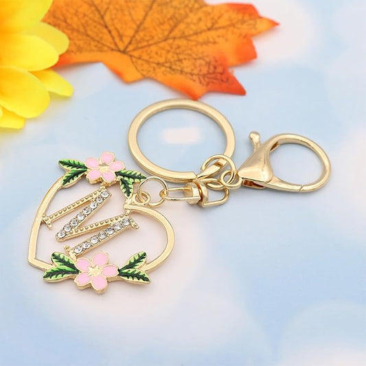 Elechobby Heart Shape Letter Keychain - Cute Accessory for Women,Sister,Mom,Bestie, Handbag Backpack Charm,Car Keyring