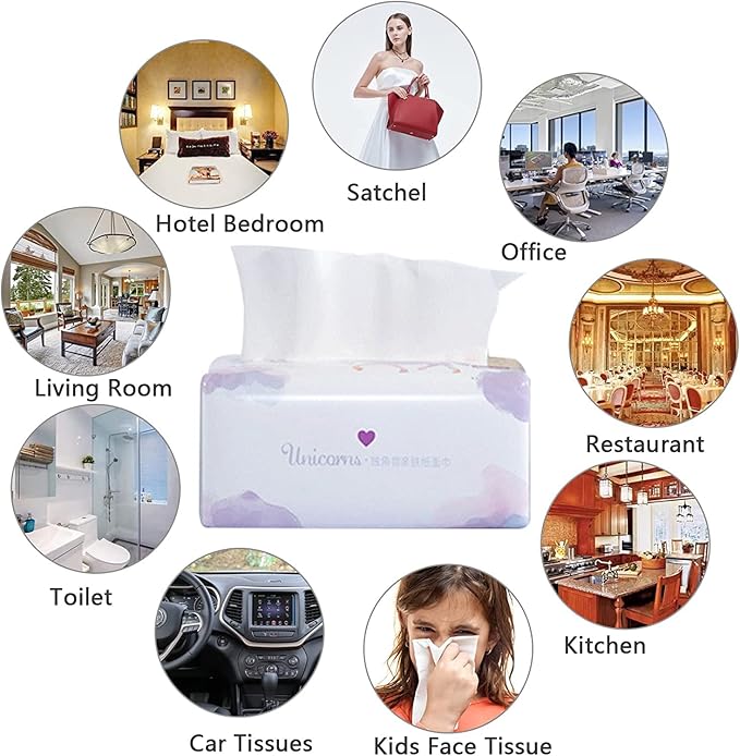 Pack of 10, Soft Small Facial Tissue, Toilet Paper, Disposable Napkin, Bag Cover NOT Box, White Facial Paper, Material Native Wood Pulp Fiber NOT COTTON, 4-Ply