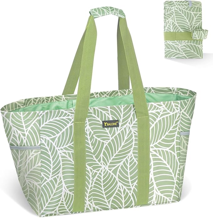 BALEINE Soft 9 Gallon Extra Large Utility Tote, Foldable Reusable Storage Bag (Antique Foliage)