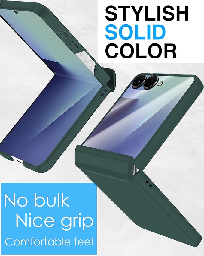 STORMTAL for Samsung Galaxy Z Flip 7 Case, Hinge Protection, Built-in Screen Protector, Wireless Charging, Shockproof, Slim Rugged Phone Protective Case for Galaxy Z Flip 7 Green