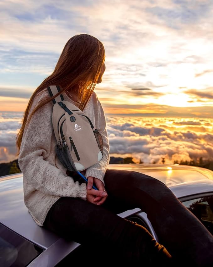 Sling Bag for Women, Crossbody Bag for Men, Cross Body Hiking Backpack, Travel Daypack, Chest Pack with Chest Phone Holder