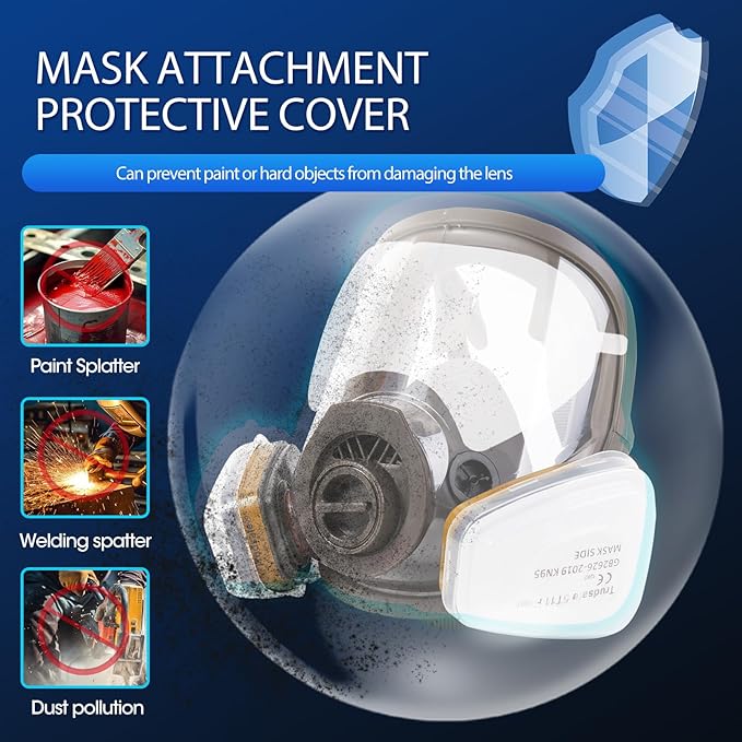 Full Face Respirator Mask with Hard Travel Case for Spraying, Organic Vapor and Dust, Dust Mask, Painting Mask, Work Gas Mask with Organic Vapor Filter