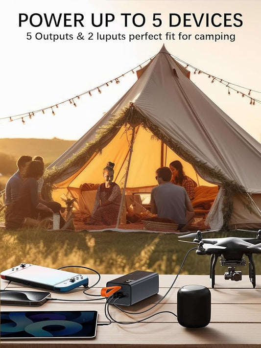 80000mAh Power Bank Fast Charging, 30W PD & QC 3.0 High Capacity Portable Charger, 5 Output 2 Input USB-C Large Battery Pack with LED Display for Phone Tablet Outdoor Camping Travel Office