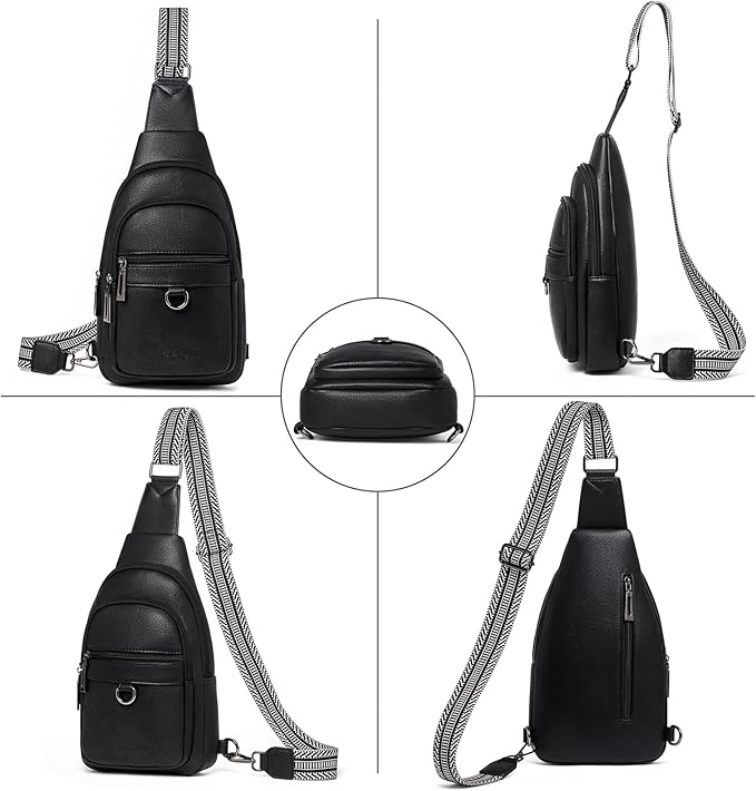 Womens Sling Bag Crossbody Bags for Women Vegan Leather Sling Backpack Daypack Fanny Pack Crossbody Purse Travel