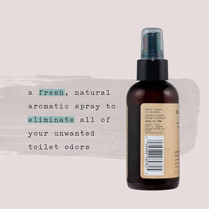 Air Essentials Essential Oil Toilet Spray - Odor Eliminator & Air Freshener - Made with Pure Essential Oils - Lemon Burst - 4 Ounce