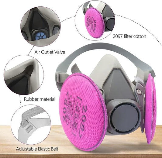 Reusable Respirator Mask - Respirator Mask with Filters, Dust Mask for Spray Paint Chemicals Epoxy Resin