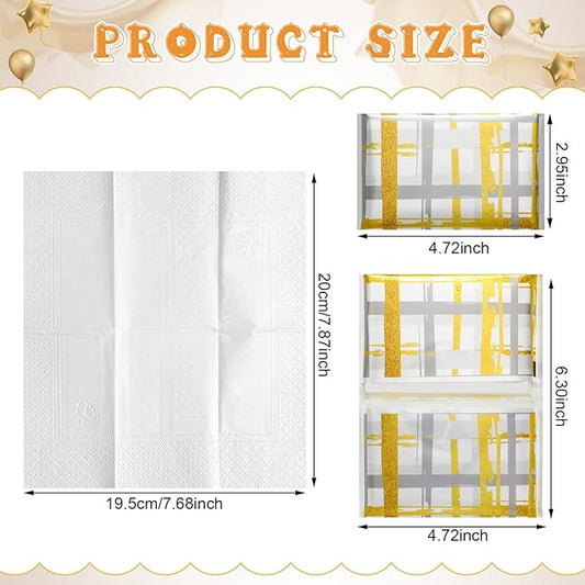 24 Packs Travel Size Tissue Pocket Slim Pack Facial 3 Ply Wallet Size Pocket Tissues for Travel Wedding Party Favors, 6 Styles(Stylish Style)