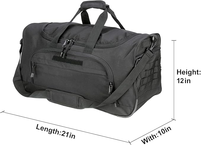 Gym Duffel Bag for Men Sports Duffel Bag with Shoe Compartment (BLACK-Model B)