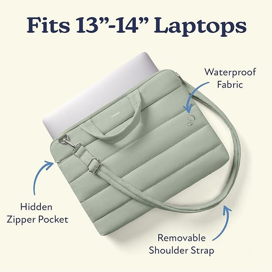 Vandel 13-14 inch Laptop Carrying Case Sleeve with Strap, Shoulder Bag with Handle, 14 in Laptop Bag for Women, MacBook Air 13 Inch Carrying Case, MacBook Pro 14 in HP Lap top Messenger Carrier
