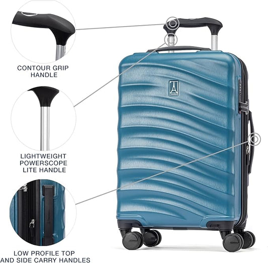 Travelpro Maxlite Air V2 Hardside Expandable Carry on Luggage, 8 Spinner Wheels, Lightweight Hard Shell Suitcase, TSA lock, Teal, Compact Carry On 20-Inch