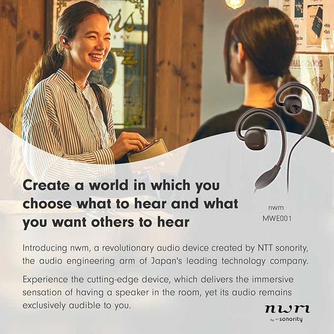 nwm NTT Sonority Wired On-Ear Speakers (Earbuds) with PSZ Technology MWE001 Dark Brown