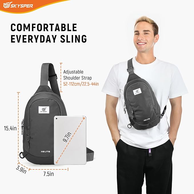 SKYSPER Sling Bag RFID Crossbody Sling Backpack Travel Cross Body Bag Shoulder Sling Daypack
