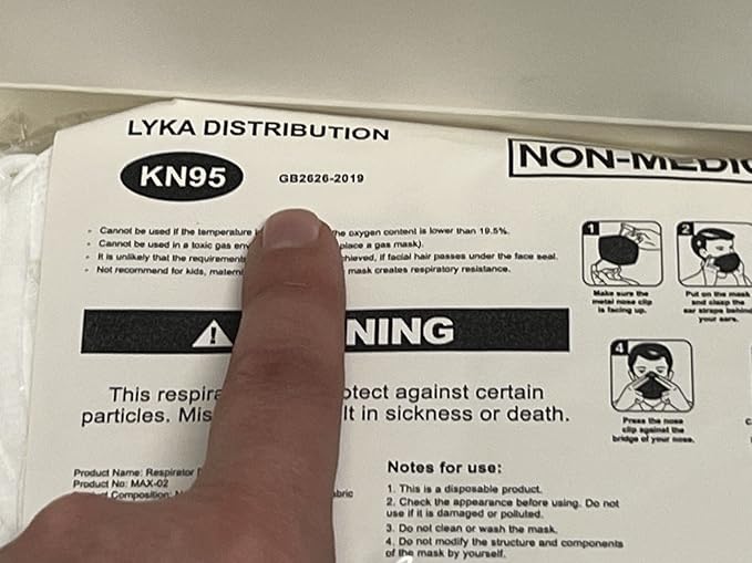 Lyka KN95 Face Masks 50 Pack – 5-Ply Disposable Masks for Dust, Work, Sanding, Painting, Allergies, Lawn & Cleaning