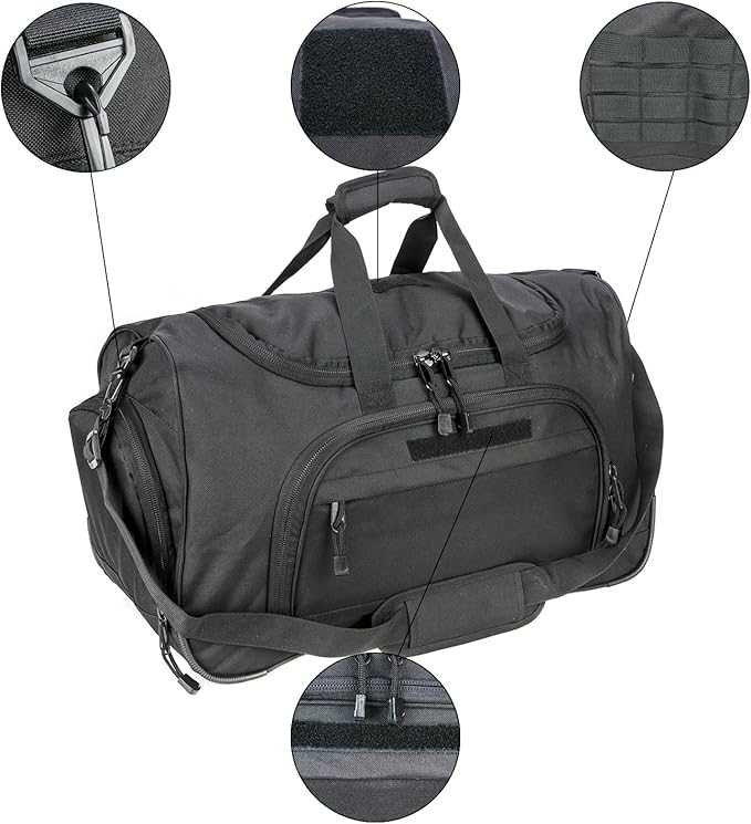 Gym Duffel Bag for Men Sports Duffel Bag with Shoe Compartment (BLACK-Model B)