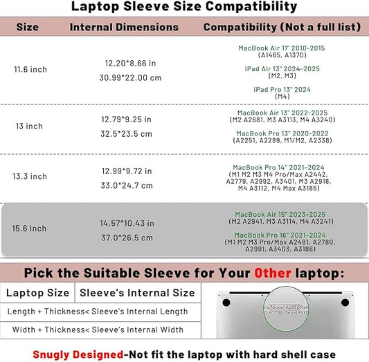 Allinside 15-16 inch Laptop Sleeve Case Compatible with MacBook Air 15 2023-2025/MacBook Pro 16 2021-2024, Waterproof PU Leather Laptop Sleeve Bag Protective Vertical Case Cover, Pink