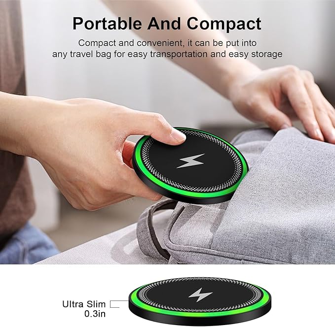 Samsung Wireless Charger Fast Charging Pad for Galaxy S25 Ultra/S24 Plus/S24 FE/S24Ultra/S23+/S22/S21/S20,15W Wireless Phone Charger Android Charging Station Mat for Google Pixel 9 Pro 8A with Adapter