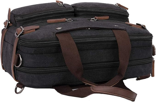 3 in 1 Convertible Laptop Backpack, 17.3 inch Messenger Bag for Men, Multi-Functional Travel Laptop Bag for College Men Women (17.3 Inch, Black)