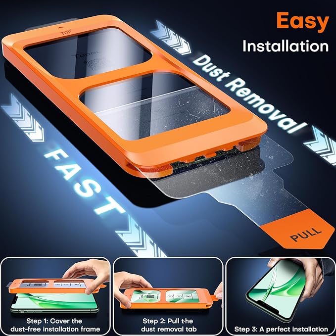 TOCOL for iPhone 11 Pro Max Screen Protector 9H Hardness Military Grade Shatterproof HD Tempered Glass Full Coverage Easy Installation Case Friendly 2 Pack