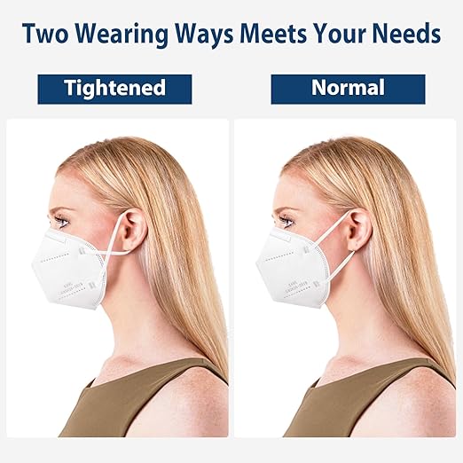 KN95 Face Masks 50 Pcs, 5-Ply Protection White KN95 Mask, Disposable Face Masks for Adults