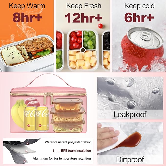 Lunch Backpack for Women, 15.6 inch Laptop Backpacks for Womens, Work Backpacks with Lunchbox,Insulated Back pack Cooler,Teacher Nurse Travel Backpack for Women