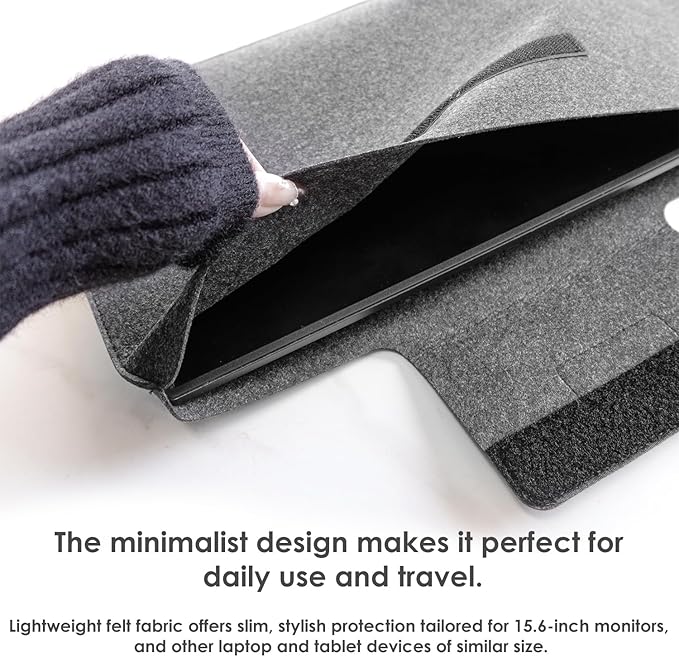 Kado 15.6 Inch Portable Monitor Case Sleeve Bag Made for Sceptre Kado MNN KYY InnoView Yxk ForHelp AYY VisionOwl Yodoit Uperfect ViewSonic ASUS Dell Lenovo 15.6" Portable Display Monitors 15.55"x9.25"