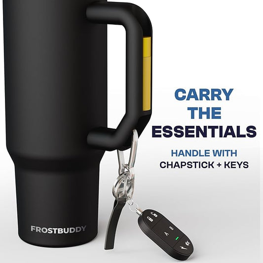 Frost Buddy Thicc Buddy - 30 oz Stainless Steel Vacuum Insulated Tumbler with Lid and Straw for Water - Travel Mug Cupholder Friendly - Gifts for Women Men Him Her (Dark Night)