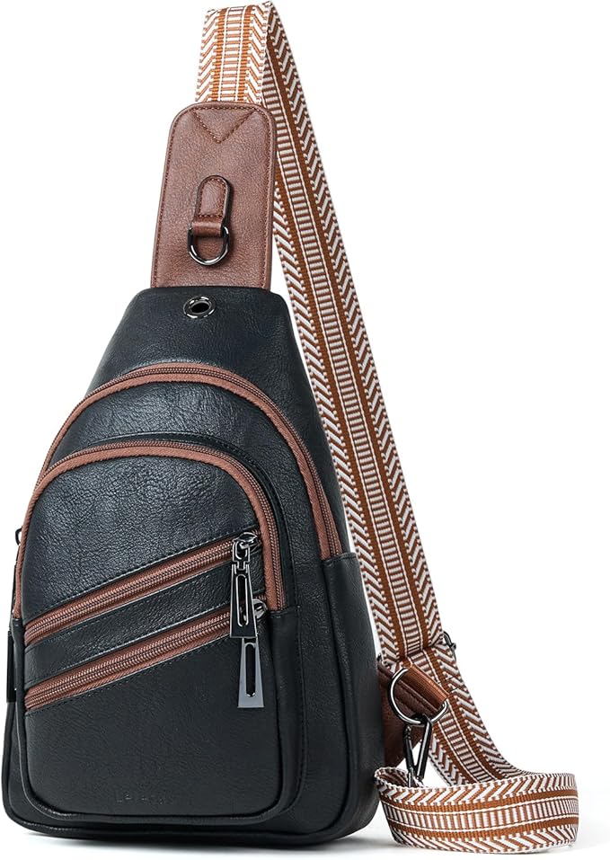 Sling Bag for Women Crossbody Purse Leather Crossbody Bag Fanny Pack Chest Pack for Travel Everyday Vacation