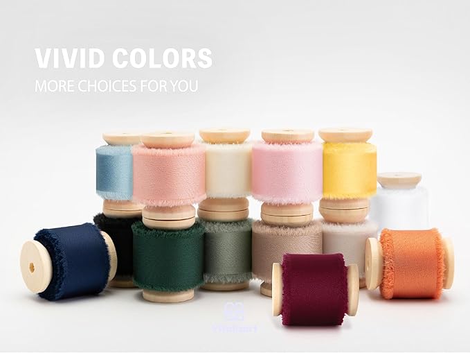 Vitalizart Silk Satin Ribbon 1 inch x 15 Yard Christmas Handmade Frayed Ribbons for Gift Wrapping Baby Shower Wedding Bridal Bouquets Holiday Decor Green Red White