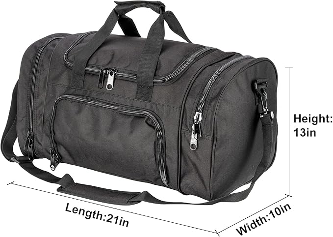 Gym Duffel Bag for Men Sports Duffel Bag with Shoe Compartment (BLACK-Model A)