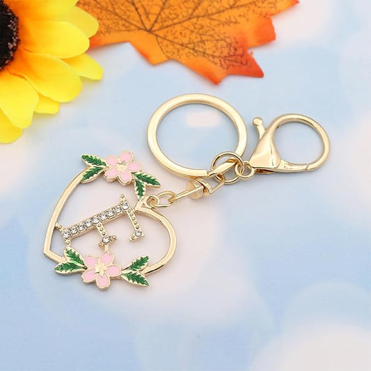 Elechobby Heart Shape Letter Keychain - Cute Accessory for Women,Sister,Mom,Bestie, Handbag Backpack Charm,Car Keyring