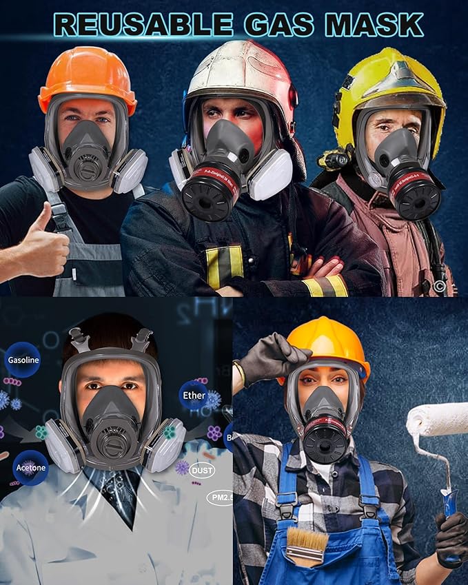 Respirator Mask with Filters, Gas Masks Survival Nuclear and Chemical - Reusable Respirator for Vapors, Painting