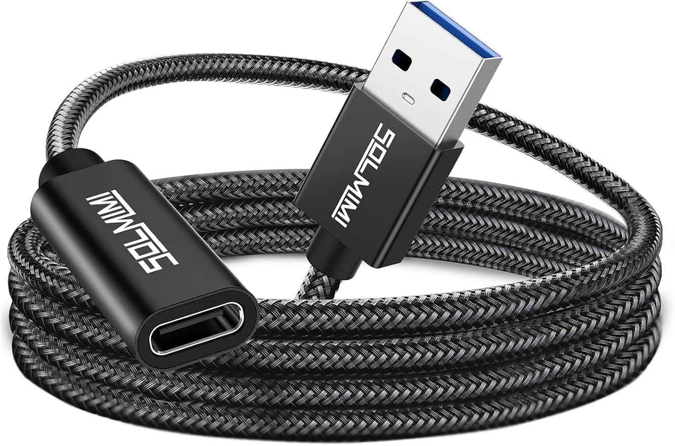 USB C Female to USB Male Adapter Cable (7.5 ft) -USBC to USB Adapter with 5Gbps Data Transfer for Laptop, PC, Flash Disk, USB C Headphone