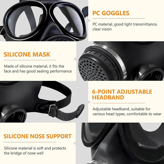 Full Face Respirator Mask - Gas Masks Survival Nuclear and Chemical for Asbestos, Fume, Resin, Dust and Chemical