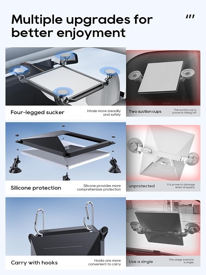 Starlink Mini Mount, Secure Satellite Strong Suction Cup Mounting Kit for Sunroof Window, Stable Signal Case for Car RVs, Vans, Boat, Yachts, Trucks-Black