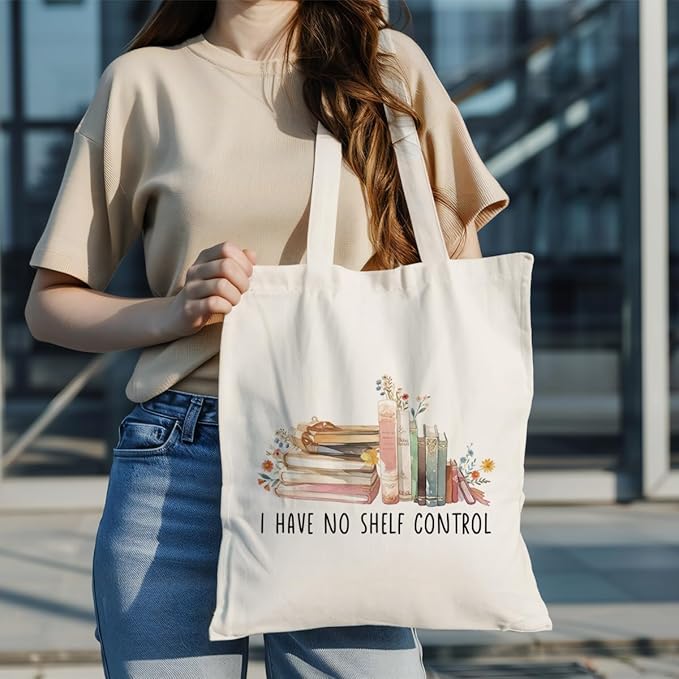 Canvas Tote Bag Aesthetic for Women,Reusable Canvas Cute Shoulder Bag for Grocery, Shopping, Beach & Daily Use