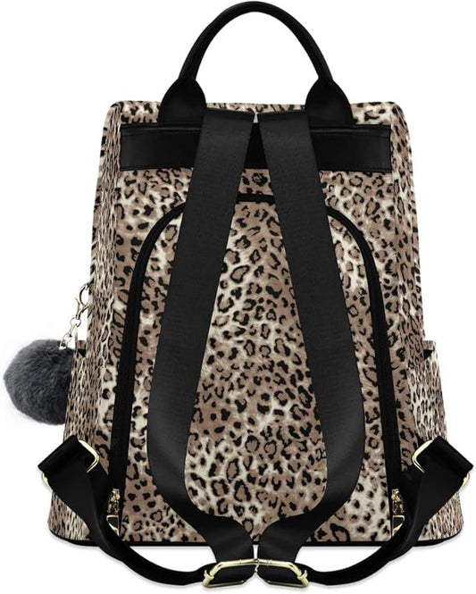 ALAZA Leopard Print Cheetah Animal Backpack Purse for Women Anti Theft Fashion Back Pack Shoulder Bag