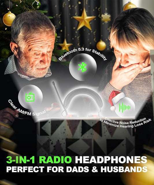 PROHEAR 033 Upgraded Bluetooth Hearing Protection AM FM Radio Headphones, 31SNR Noise Reduction Ear Muffs with Long-Lasting Stable Rechargeable Battery, 50 Hrs for Mowing Snowblowing, Black