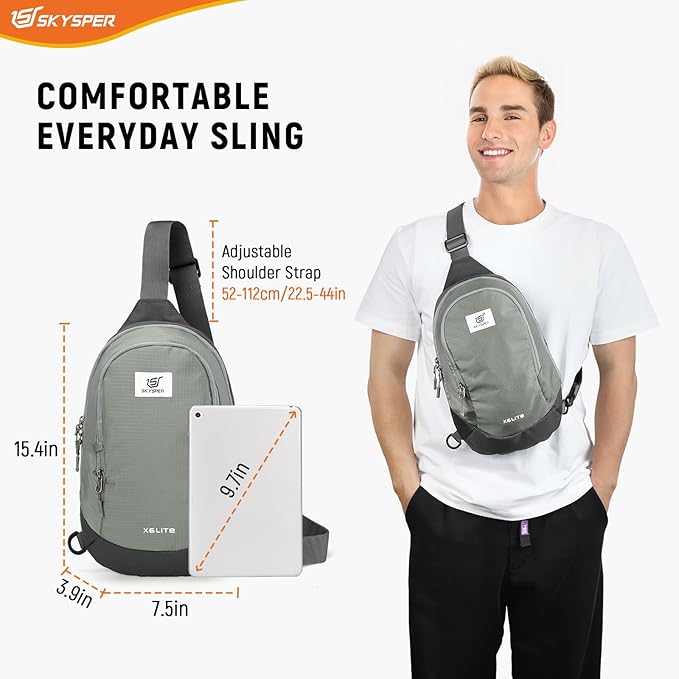 SKYSPER Sling Bag RFID Crossbody Sling Backpack Travel Cross Body Bag Shoulder Sling Daypack