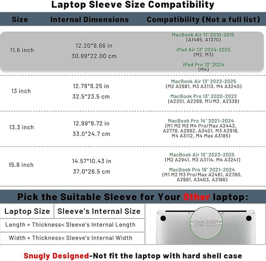 Allinside 11-12 inch Laptop Sleeve Case Compatible with MacBook Air 11 2010-2015/MacBook 12 2015-2017, Waterproof PU Leather Laptop Sleeve Bag Protective Vertical Case Cover, Blue