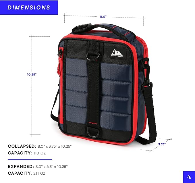 Arctic Zone Ultimate Expandable Insulated Lunch Box, Dual Compartment Insulated - Navy