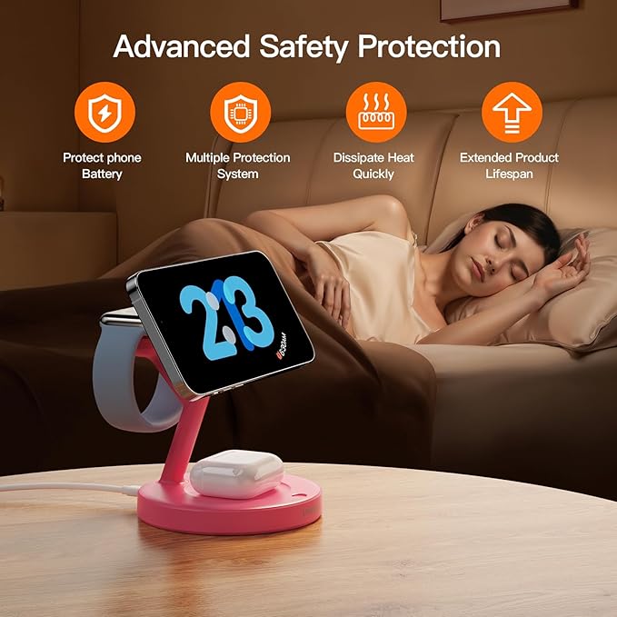 2025 3 in 1 Charging Station for Apple iPhone AirPods Watch with Mag-Safe Charger Wireless Charger Stand for iPhone 16 15 14 13 12 Series AirPods iWatch Series - Gifts for Wife & Husband