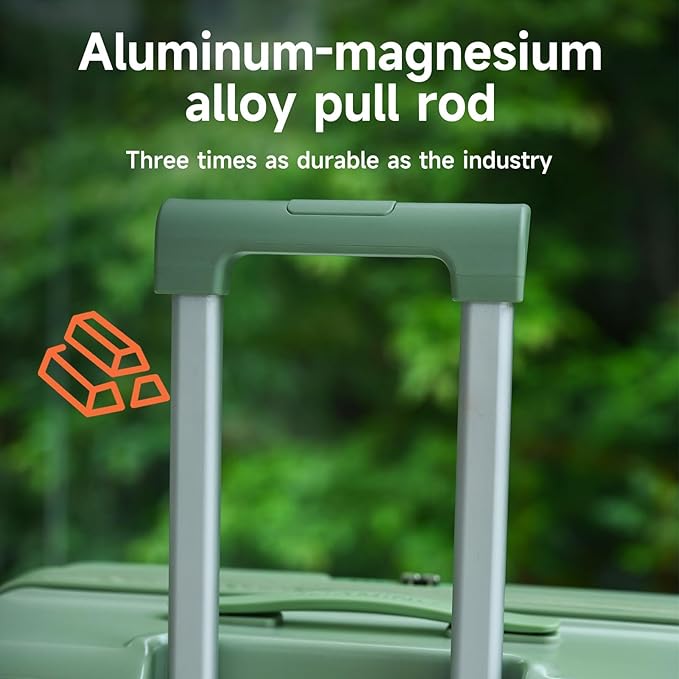 ROAMING Expandable 24-Inch Checked Luggage with Mute Brake Wheels Airline Approved Hard Shell Suitcases with Front Pocket Top Opening Luggage with TSA Lock for Short Business Travel, Jade cyan