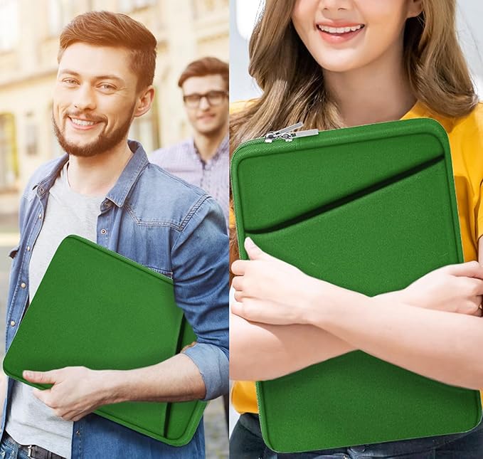 Askuko 14 inch Laptop Sleeve, Shockproof Protective Computer Cover, Durable Carrying Bag Laptop Case Compatible with 14"" MacBook Air/Pro HP Asus Lenovo Notebook, Dark Green