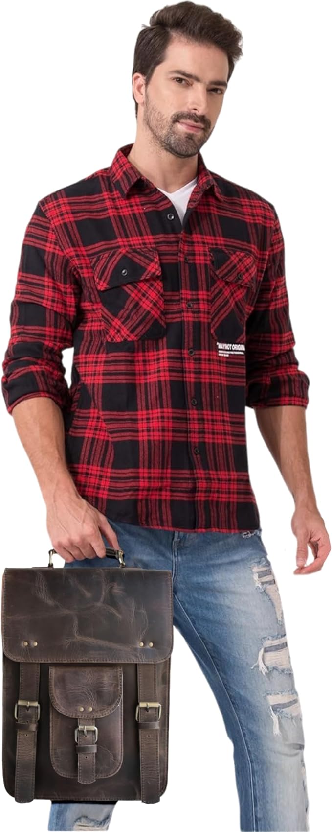 jaald Genuine Leather Messenger Bag Vintage Laptop Crossbody Bag Satchel Man Purse Shoulder Bag for man woman office bag