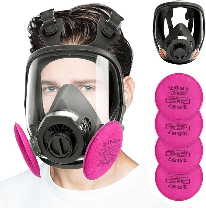 Gas Masks Survival Nuclear and Chemical, Full Face Gas Mask with Activated Carbon Filter