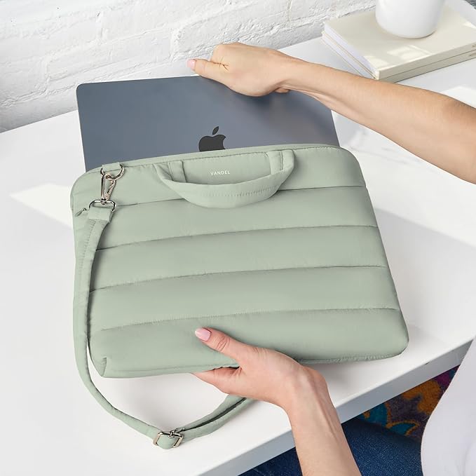 Vandel 15-16 inch Laptop Carrying Case Sleeve with Strap, Shoulder Bag with Handle, 16 in Laptop Bag for Women, MacBook Air 15 Inch Carrying Case, MacBook Pro 16, 15.6 in HP, Dell Lap top Messenger