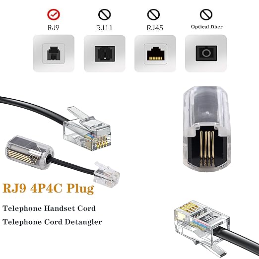 Telephone Cord Detangler, Anti-Tangle Telephone Handset Cable 360 Degree Rotating Landline Swivel Cord Untangler Black (10)