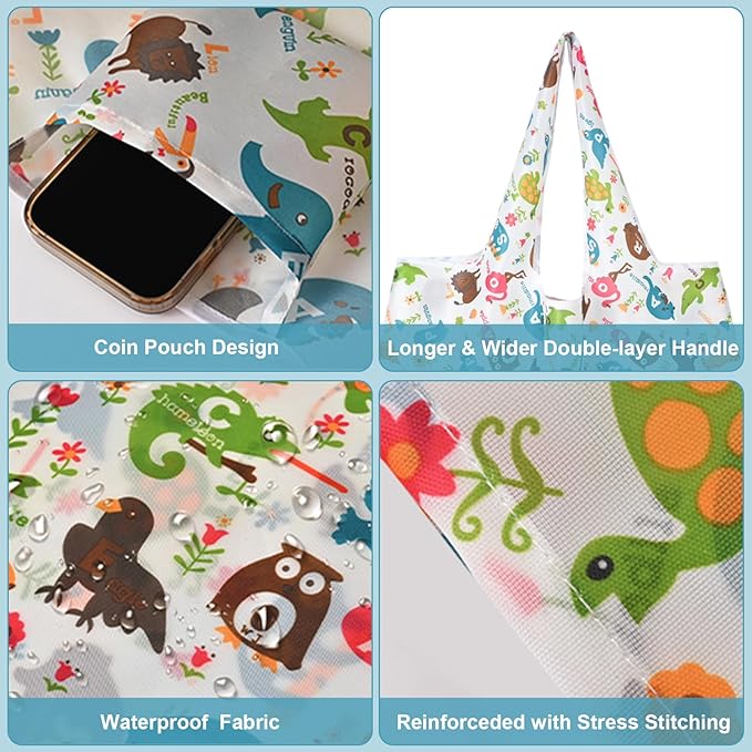 Extra Large 50Lbs Foldable Reusable Shopping Bags, 3 Pcs Reusable Grocery Bags with Handles Bulk, Market Tote Bags